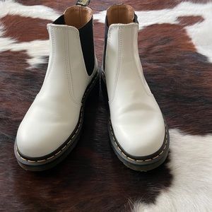 Dr Martens white chelsea boots